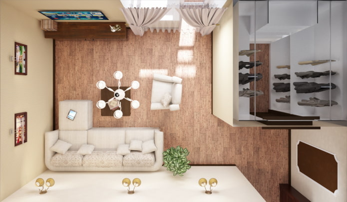 Sala de estar con vestidor