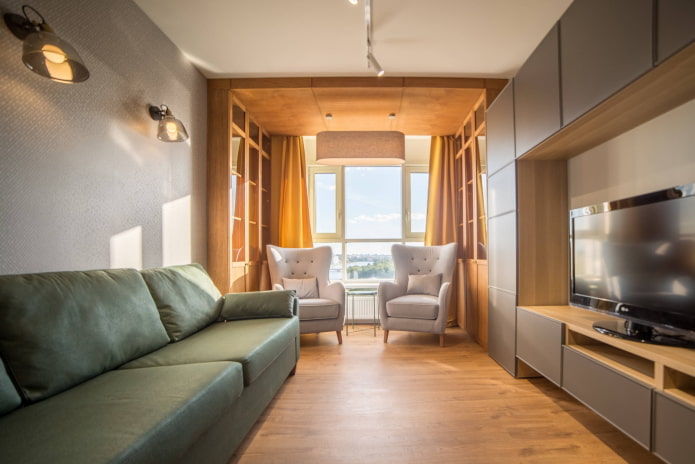 Sala de estar rectangular