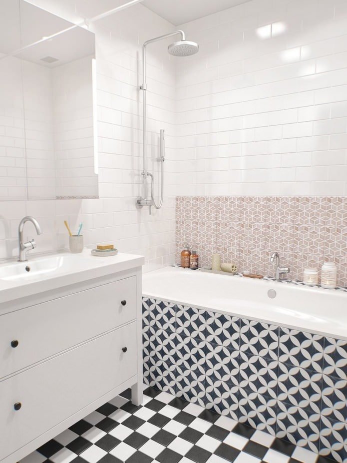 Baño en el proyecto de diseño de un apartamento de 100 m².