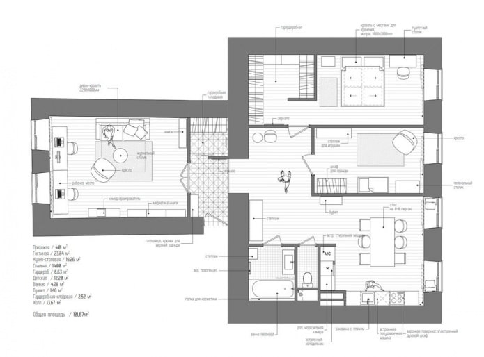 Diseño de apartamento de 3 habitaciones