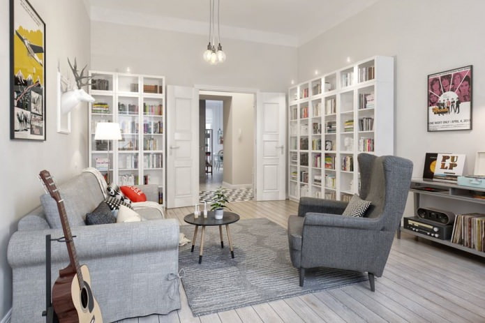 proyecto de diseño de un apartamento de 100 metros cuadrados.