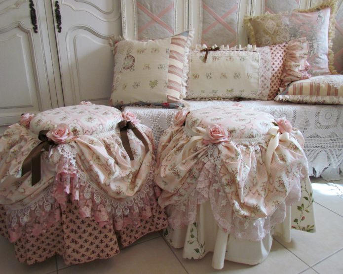 pufs en estilo shabby chic