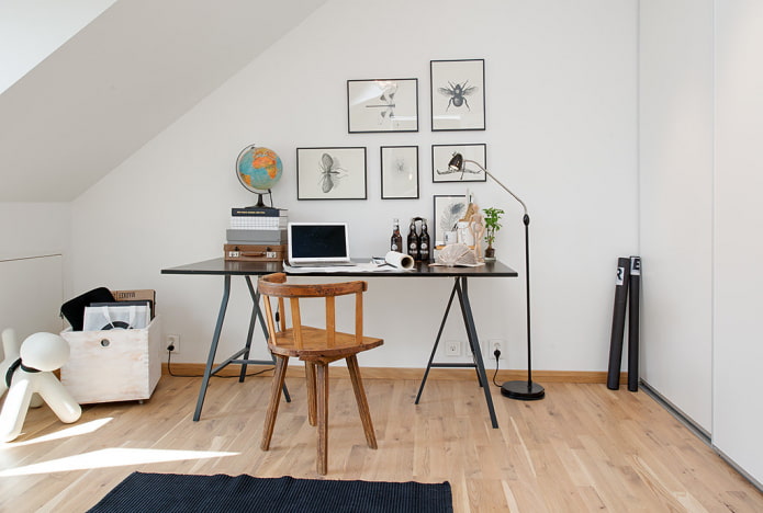 interior de estudio en estilo escandinavo