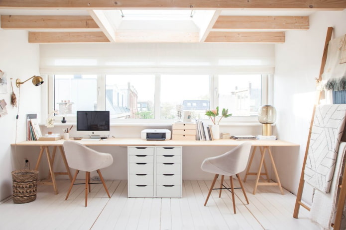 interior de estudio en estilo escandinavo