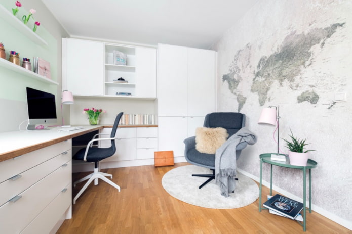 interior de estudio en estilo escandinavo