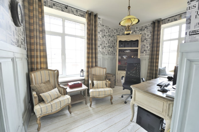 interior de un estudio en estilo provenzal