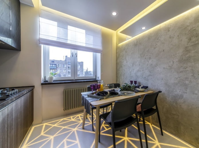Elegante comedor en una cocina de 3x3 metros