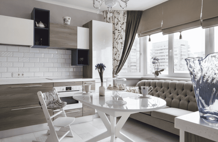 sofá en el interior de una cocina de 10 m²