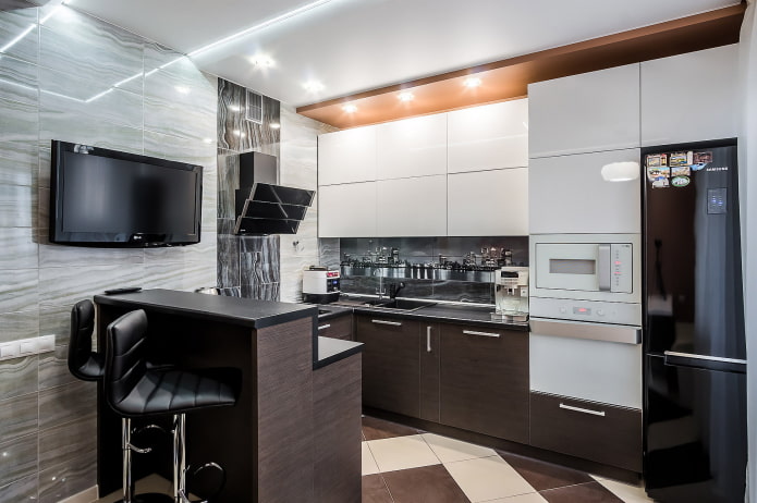Cocina de 10 m² en estilo high-tech