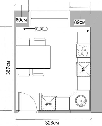 disposición de los muebles 11 m²