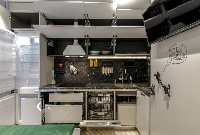 cocina con frigorífico