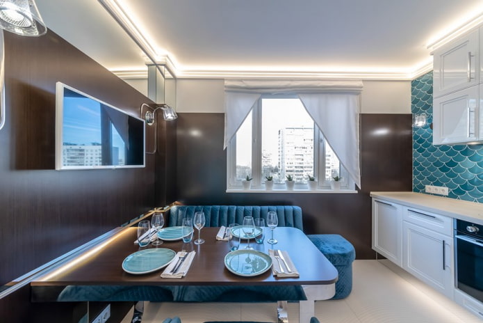 Opción de cocina-salón de 11 m²