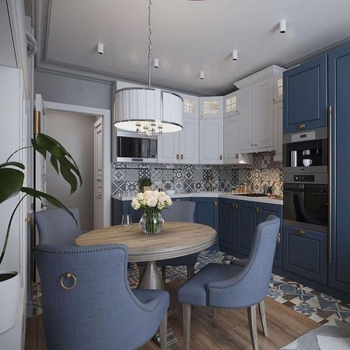 white ceiling in the kitchen