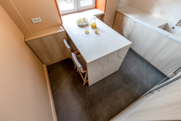 Cocina luminosa de 3x3 metros de estilo minimalista