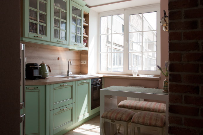 disposición de la cocina de 5 m²