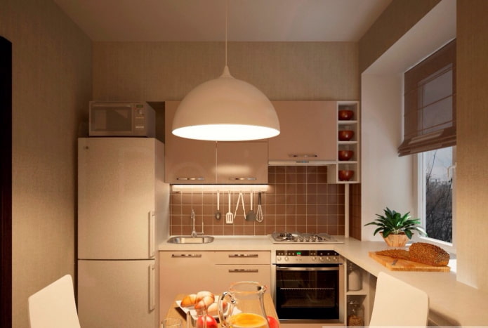 Iluminación en una cocina de 6 metros cuadrados