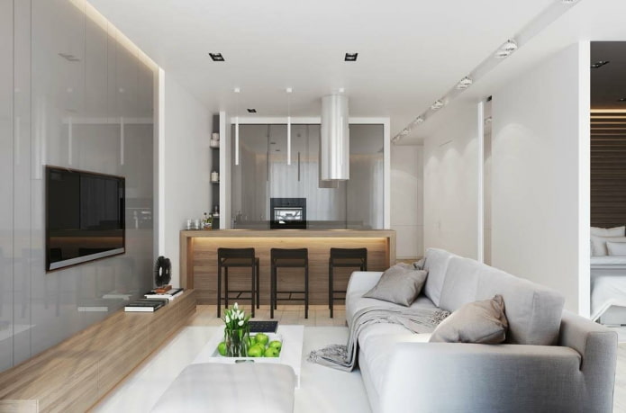 Diseño de una cocina-salón de 17 cuadrados
