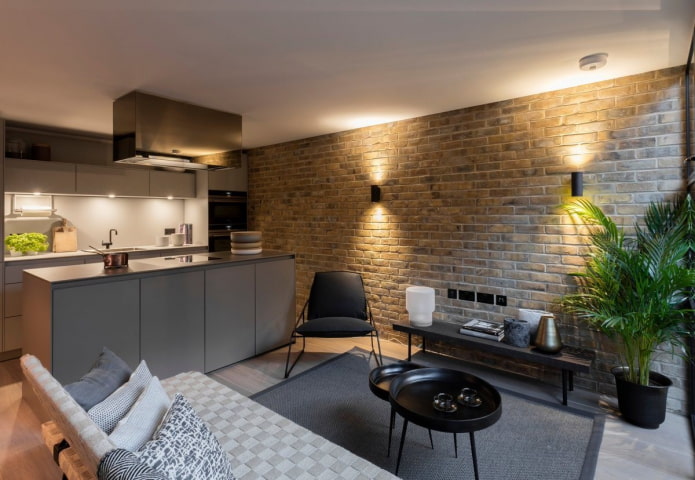 diseño de una cocina-salón de 17 m²