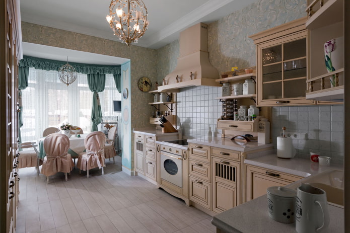 diseño de una cocina con logia al estilo provenzal