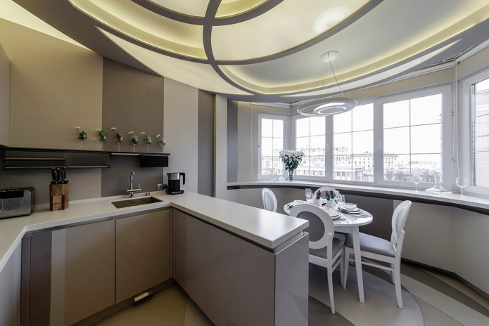 diseño de una cocina pequeña combinada con logia