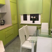 Diseño de cocina con papel pintado verde: 55 fotos modernas en el interior-15