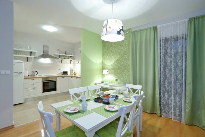 Papel pintado verde para cocinas