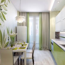 Diseño de cocina con papel pintado verde: 55 fotos modernas en el interior-0