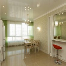Diseño de cocina con papel pintado verde: 55 fotos modernas en el interior-8