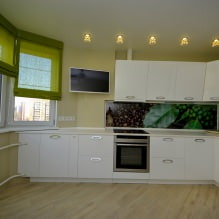 Diseño de cocina con papel pintado verde: 55 fotos modernas en el interior-2