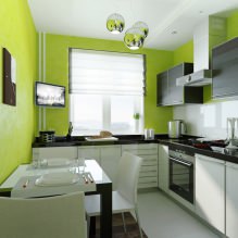 Diseño de cocina con papel pintado verde: 55 fotos modernas del interior-4