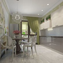 Diseño de cocina con papel pintado verde: 55 fotos modernas del interior-3