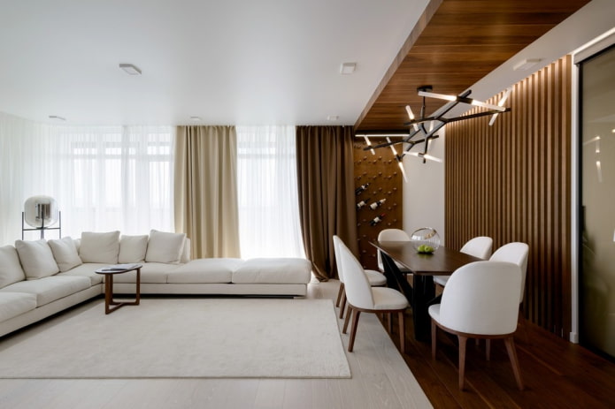 diseño de interiores de sala de estar y comedor