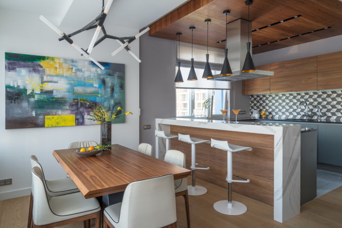 muebles en el interior de habitaciones combinadas