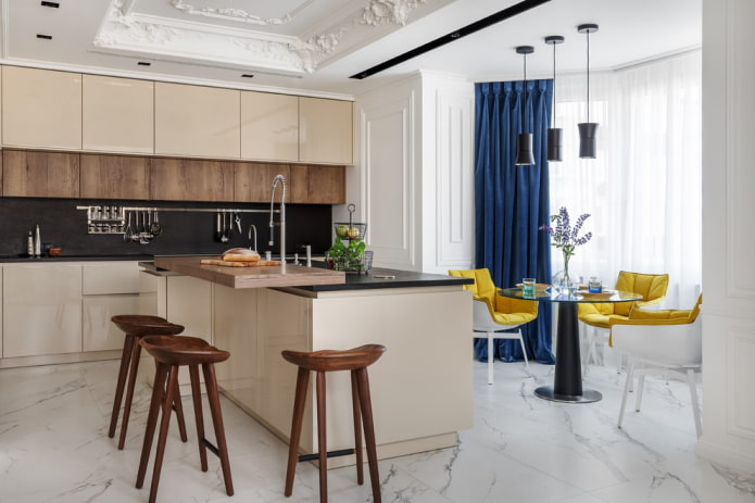 diseño de interiores de cocina y comedor