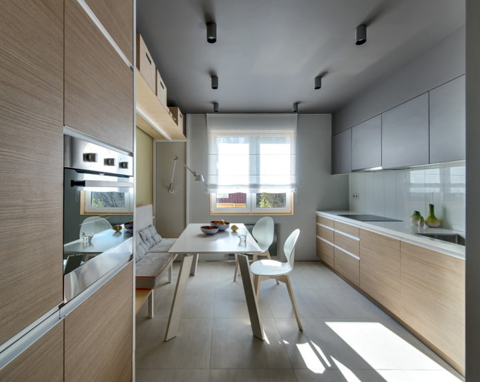 Cocina de 9 m² en dos filas