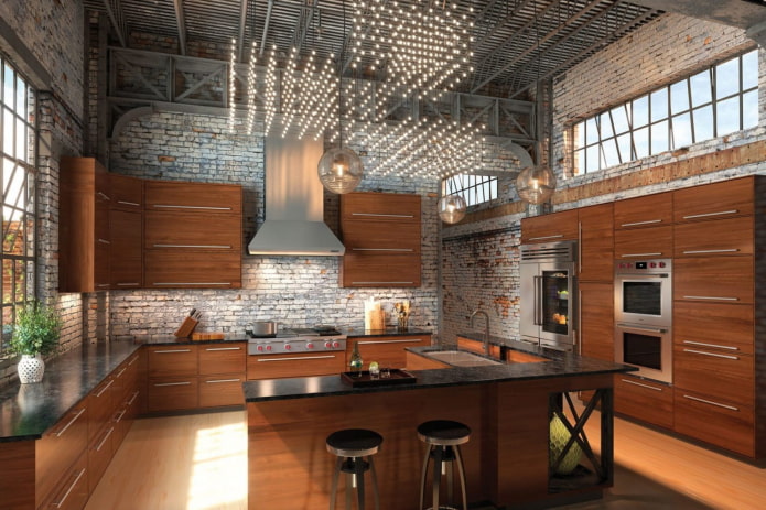 cocina de estilo loft