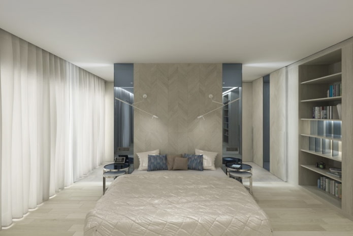 Diseño de dormitorio en el interior de un apartamento de 100 metros cuadrados