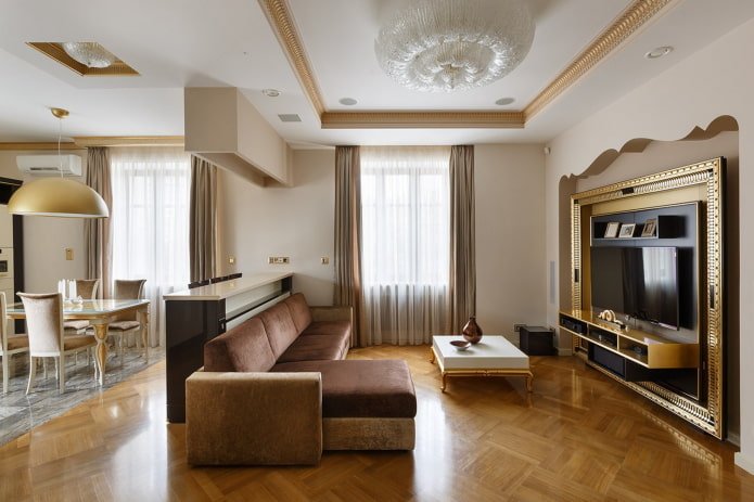 interior de un apartamento de tres habitaciones de 100 metros cuadrados