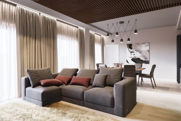 diseño de sala de estar en el interior de un apartamento de 100 metros cuadrados