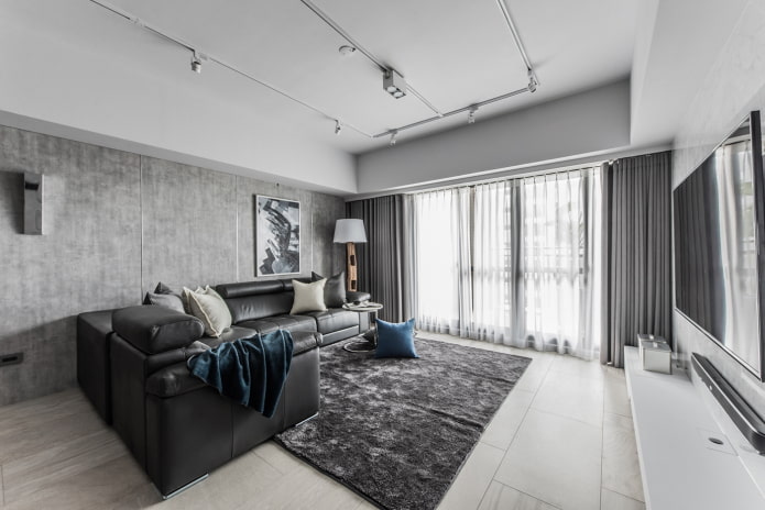diseño de sala de estar en el interior de un apartamento de 100 metros cuadrados metros