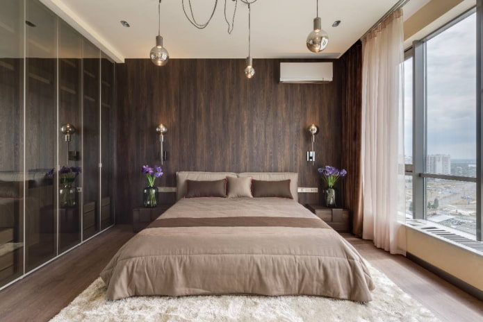 diseño de dormitorio en el interior de un apartamento de 100 metros cuadrados