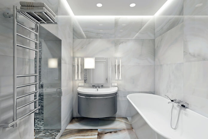 Diseño de baño en el interior de un apartamento de 100 metros cuadrados