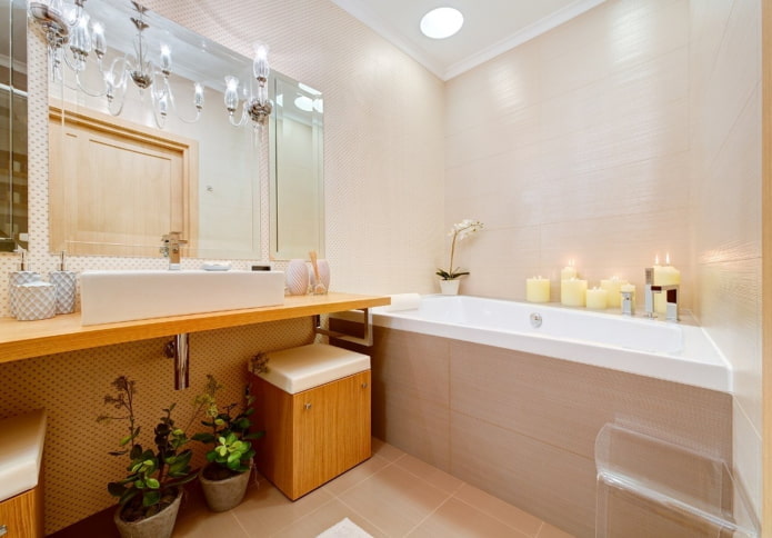 Diseño de baño en el interior de un apartamento de 100 metros cuadrados