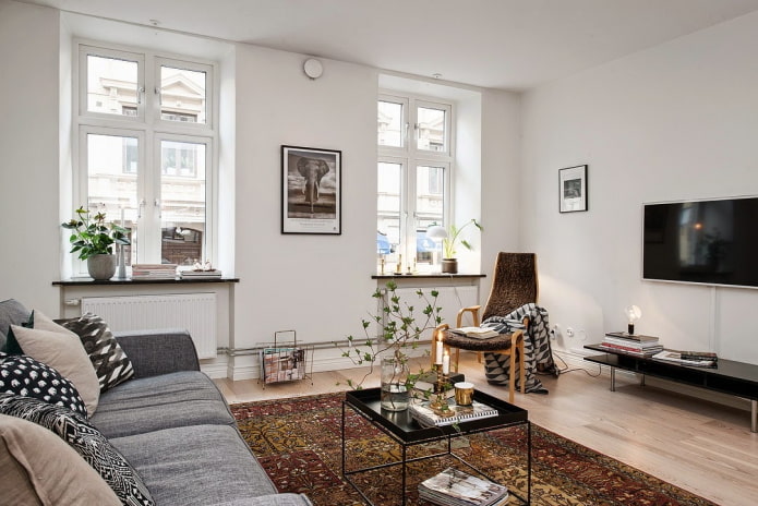 interior de un apartamento de 100 metros cuadrados en estilo escandinavo