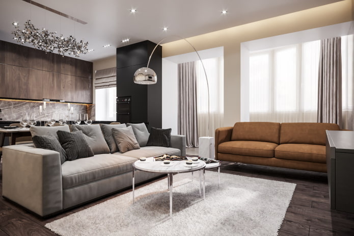 interior de un apartamento de 100 metros cuadrados en estilo moderno