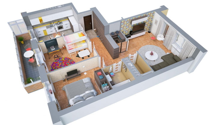 Plano de apartamento de 100 metros cuadrados