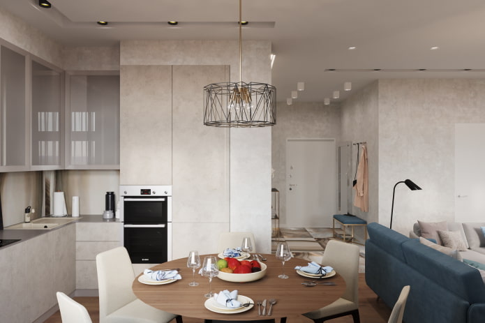 interior de un apartamento de dos habitaciones de 100 metros cuadrados