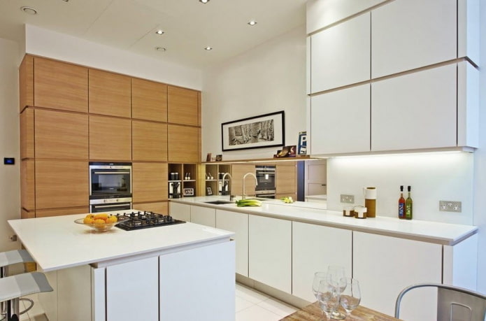diseño de cocina en el interior de un apartamento de 100 metros cuadrados