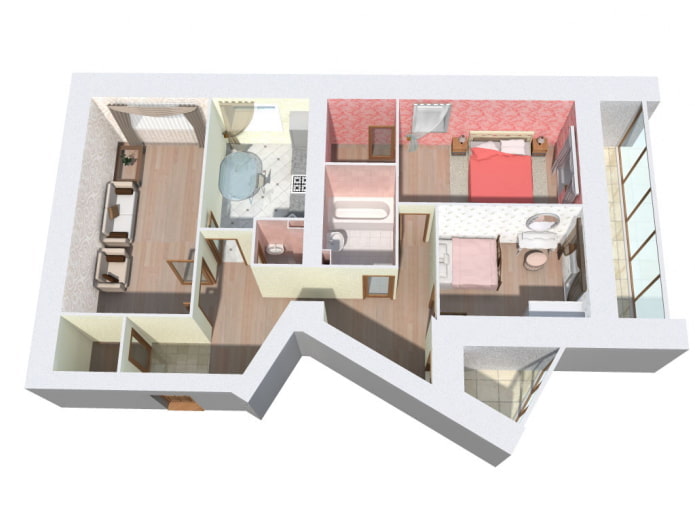 Plano de apartamento de 100 metros cuadrados