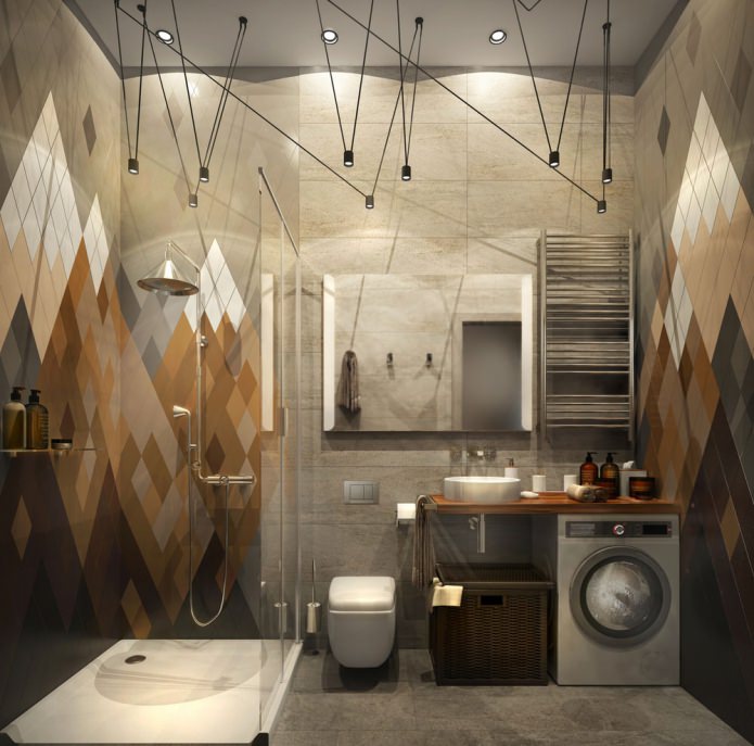 Baño en el diseño de un pequeño apartamento de 15 m².
